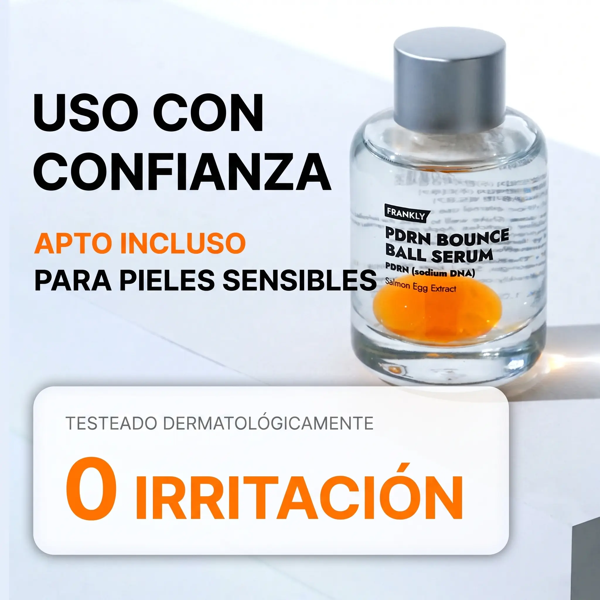 Información de tolerancia de FRANKLY PDRN Bounce Ball Serum